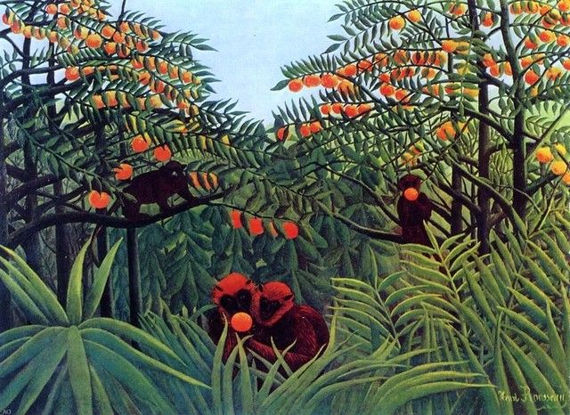 Henri Rousseau Apes In The Orange Grove, 21"X28" Wall Decal – Farmhouse –  Wall Decals  Art Megamart | Houzz For Orange Grove Wall Art (View 13 of 15)