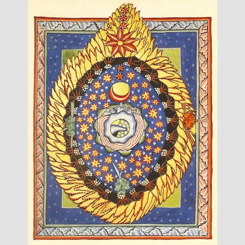 Hildegard Of Bingen Art Print The Universe Illuminated – Etsy In Cosmic Egg Wall Art (View 2 of 15)
