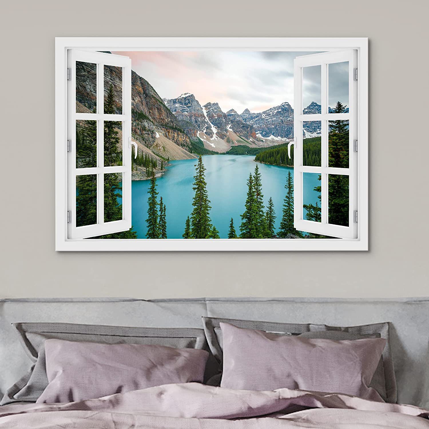 Idea4Wall Scenic Spring Mountain Lake – Unframed Graphic Art On Canvas |  Wayfair Intended For Mountain Lake Wall Art (View 14 of 15)