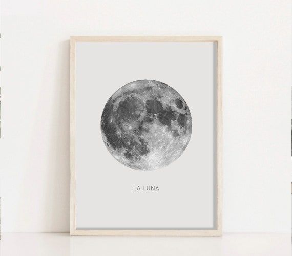La Luna Print Full Moon Wall Art Luna Art Print The Moon – Etsy Italia For The Moon Wall Art (View 4 of 15)
