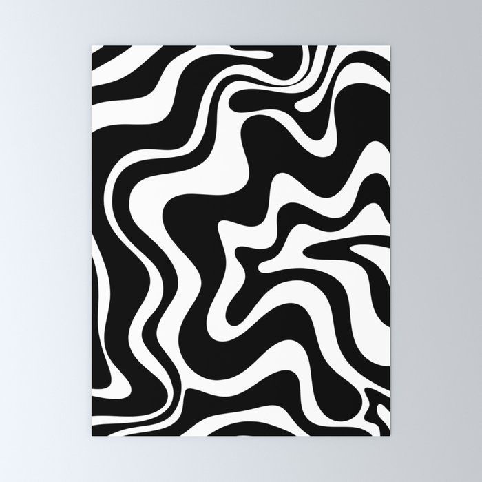 Liquid Swirl Abstract Pattern In Black And White Mini Art Print Kierkegaard Design Studio – Without Stand – 3" X 4" | Mini Art, Art Prints,  Abstract Within Liquid Swirl Wall Art (View 9 of 15)
