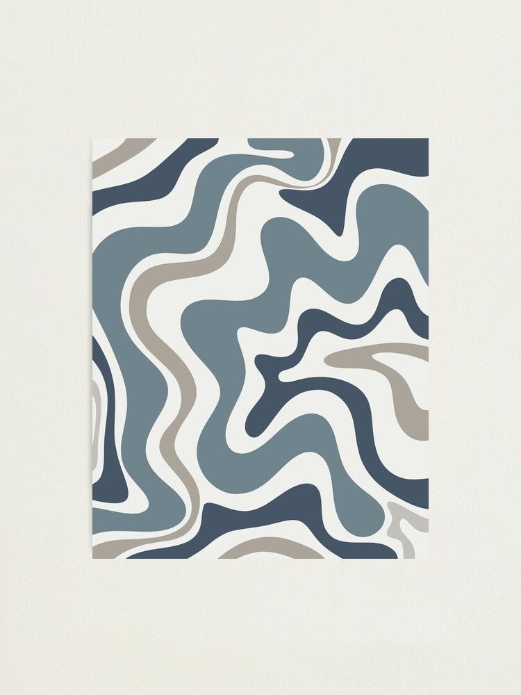 Liquid Swirl Contemporary Abstract In Neutral Blue Grey On Nearly White"  Photographic Print For Salekierkegaard | Redbubble Inside Liquid Swirl Wall Art (View 10 of 15)
