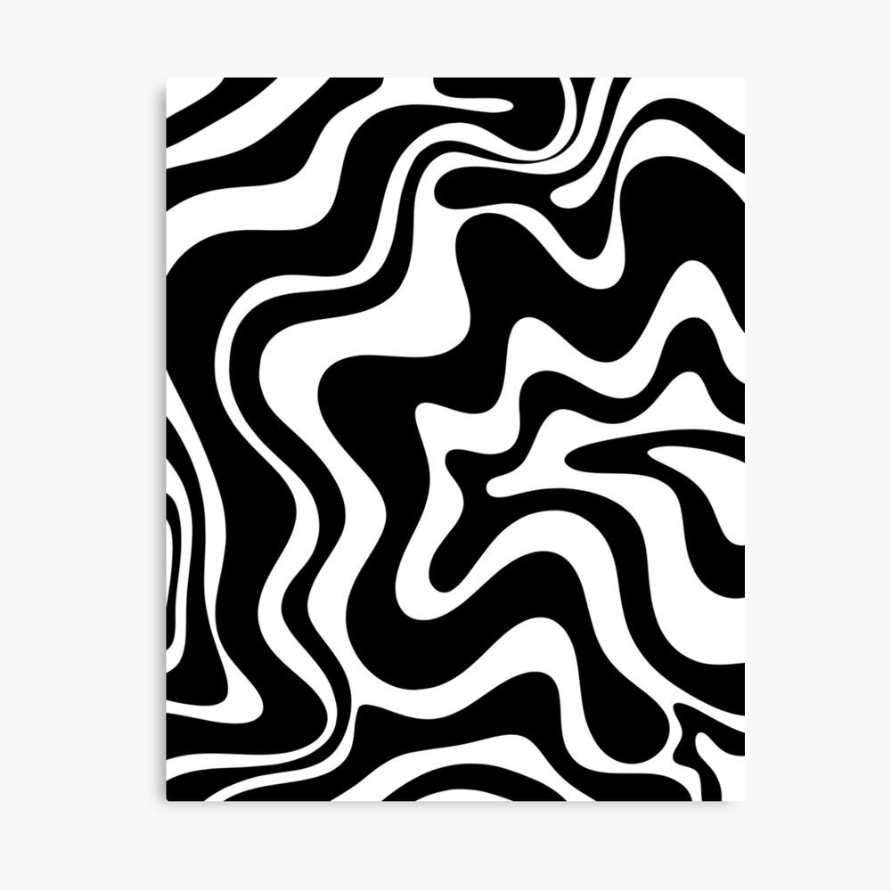 Liquid Swirl Retro Abstract Pattern In Black And White" Poster For Sale Kierkegaard | Redbubble In Liquid Swirl Wall Art (View 5 of 15)
