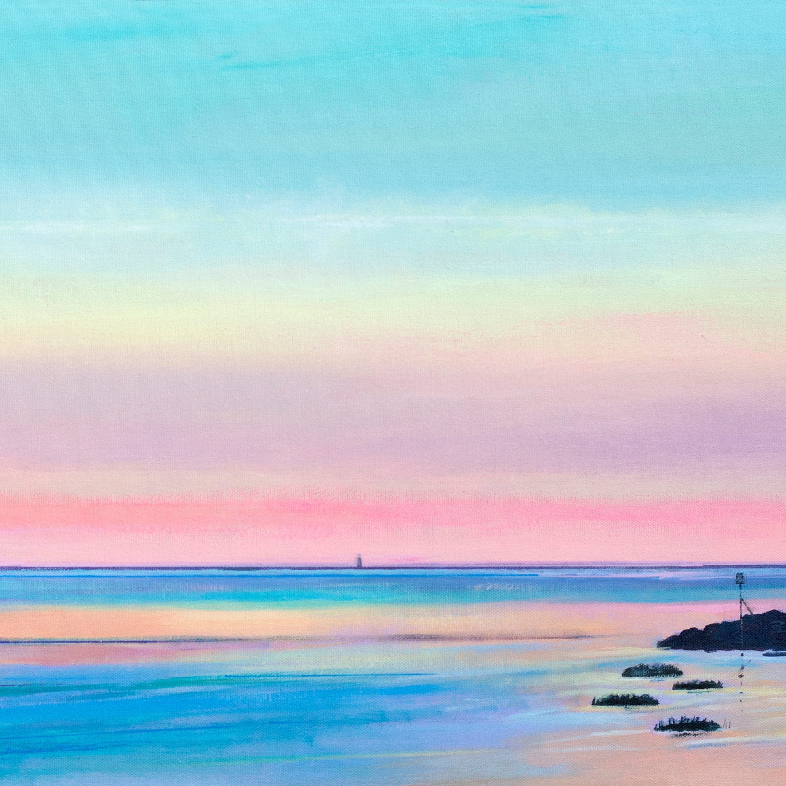 Llanelli Sunset Original Painting With Regard To Pastel Sunset Wall Art (View 10 of 15)