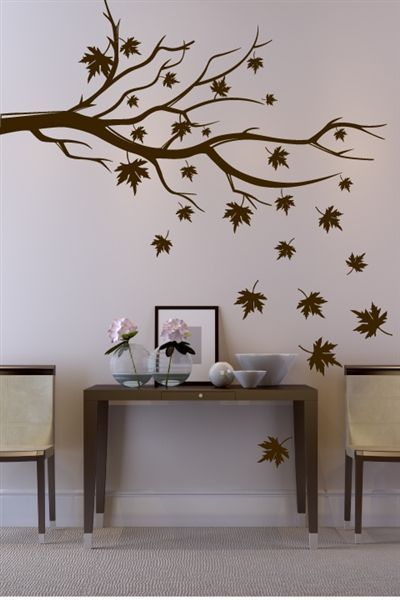 Maple Tree Branch In Autumn Wall Decal, 32 Colors & Metallics | Walltat  | Wall Decal Branches, Vinyl Tree Wall Decal, Tree Wall Decor Pertaining To Colorful Branching Wall Art (View 4 of 15)