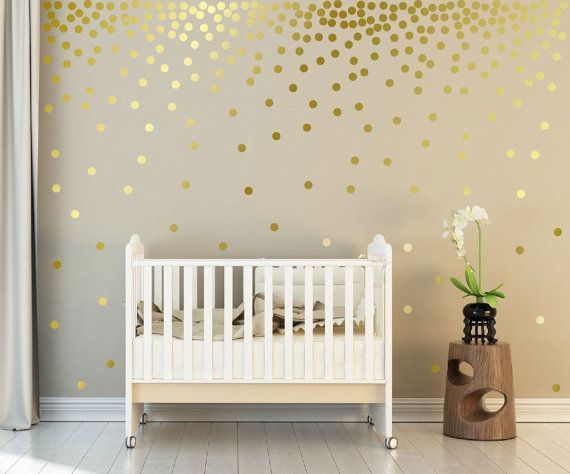 Metallic Gold Wall Decals Polka Dots Wall Decor 1 – Etsy Norway | Pareti A  Pois, Stanza Ragazza, Adesivi Per Pareti For Dots Wall Art (View 2 of 15)