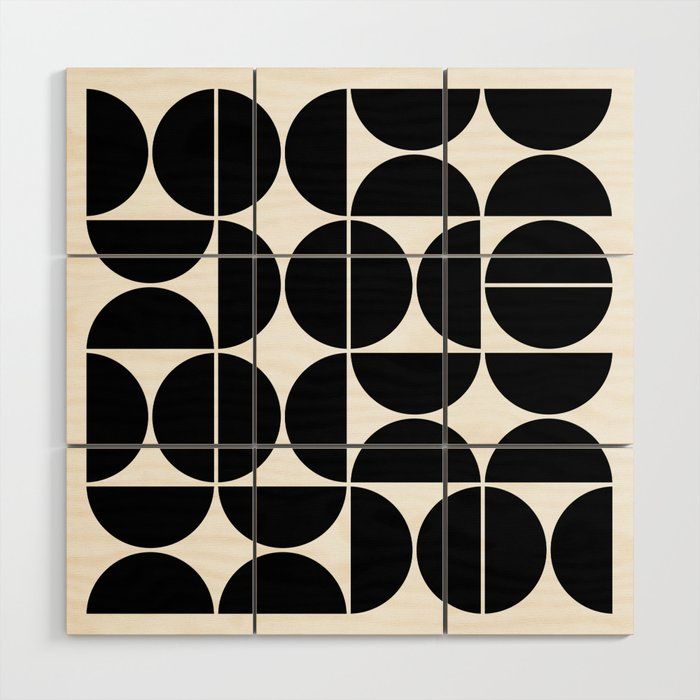 Mid Century Modern Geometric 04 Black Wood Wall Artthe Old Art Studio |  Society6 Intended For Black Wood Wall Art (View 8 of 15)