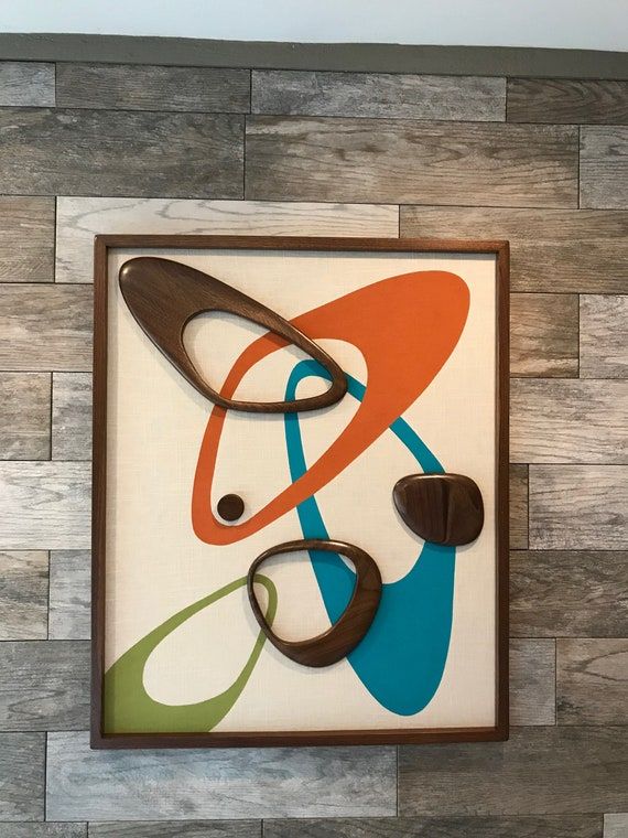 Mid Century Modern Wood Wall Art Witco Inspired Madmen – Etsy France Within Abstract Modern Wood Wall Art (View 3 of 15)