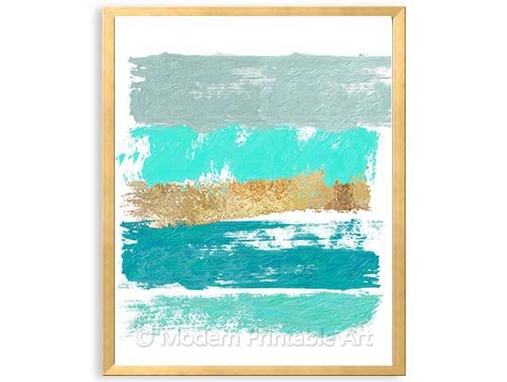 Mint Green Gold Turquoise Teal Wall Art, Abstract Printable Art, Geometric Wall  Art, Mint Gold Abstract Art, Modern… | Teal Wall Art, Free Wall Art, Teal  Home Decor Inside Gold And Teal Wood Wall Art (View 9 of 15)