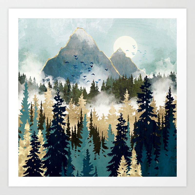 Misty Pines Art Printspacefrogdesigns | Society6 With Misty Pines Wall Art (View 1 of 15)