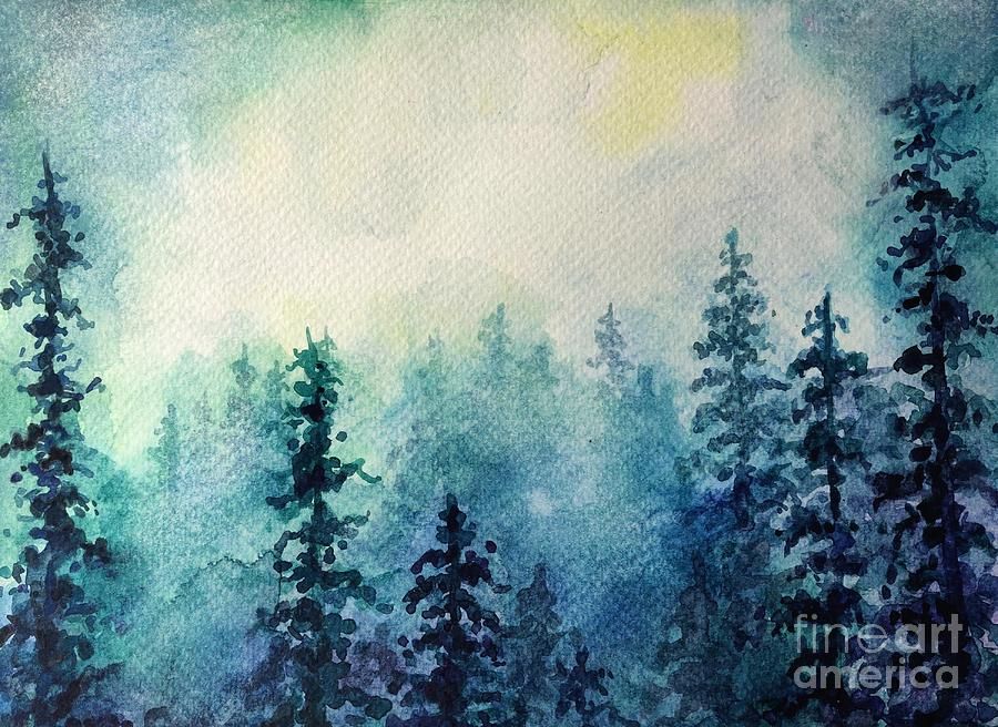 Misty Pines Paintingsai Priya Mahajan – Pixels With Misty Pines Wall Art (View 10 of 15)
