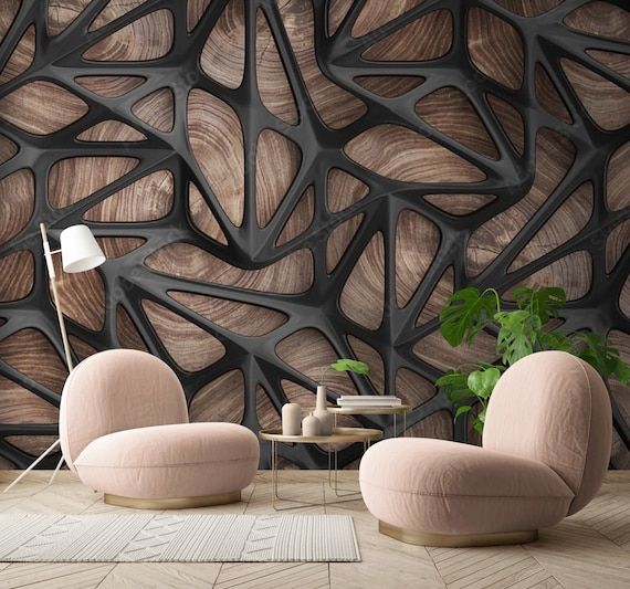 Modern 3D Wallpaper Wall Art Wall Paper Wall Mural Living Room – Etsy France With Regard To Paper Art Wall Art (View 11 of 15)