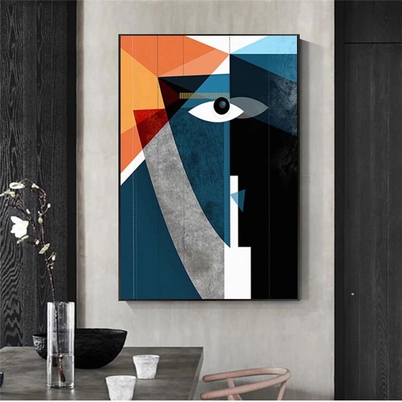 Modern Figure Abstract Geometric Canvas Painting Contemporary Art Poster  Print Faces Wall Art Picture For Living Room Home Decor – Painting &  Calligraphy – Aliexpress With Modern Geometric Wall Art (View 15 of 15)