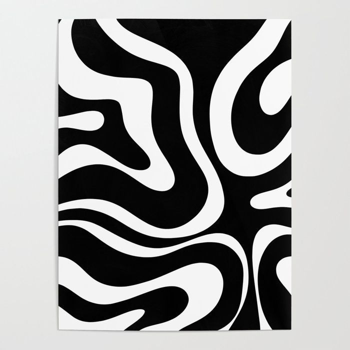 Modern Retro Liquid Swirl Abstract Pattern In Black And White Art Poster Kierkegaard Design Studio  … In 2022 | Black And White Posters, African  Pattern Design, Abstract With Liquid Swirl Wall Art (View 3 of 15)