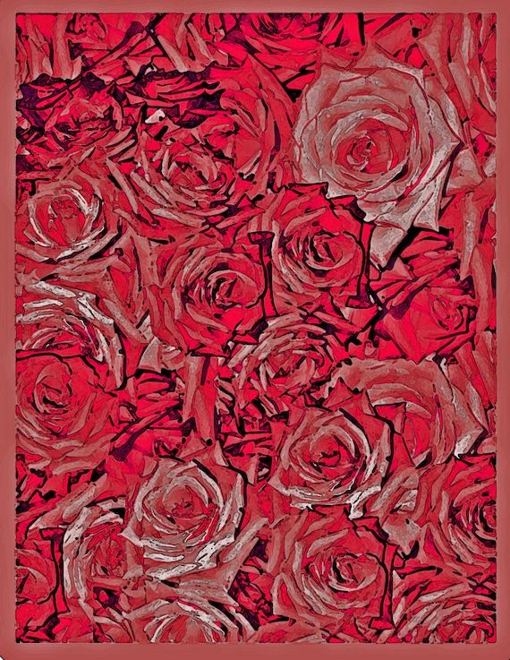 Modern Rose Painting Red Roses Art Print Roses Wall Art – Etsy Italia In Roses Wall Art (View 4 of 15)
