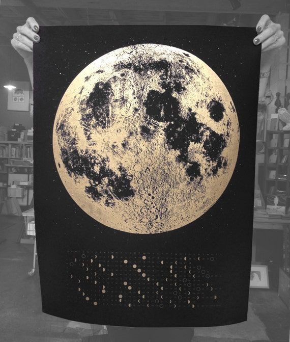 Moon Print Moon Poster Moon Art Moon Wall Art Full Moon Gold – Etsy Italia In The Moon Wall Art (View 2 of 15)