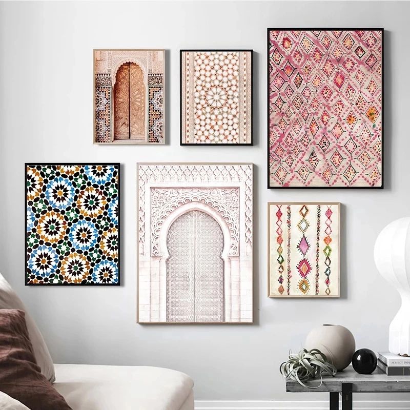 Moroccan Wall Art Print Mosaic Oriental Art Canvas Painting Arabic Poster  Boho Style Wall Pictures For Living Room Bedroom Decor – Painting &  Calligraphy – Aliexpress For Inspired Wall Art (View 9 of 15)