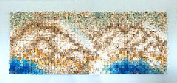 Mountain Gold Wood Wall Art Alps Peinture De Paysage Art – Etsy France Inside Gold And Teal Wood Wall Art (View 12 of 15)