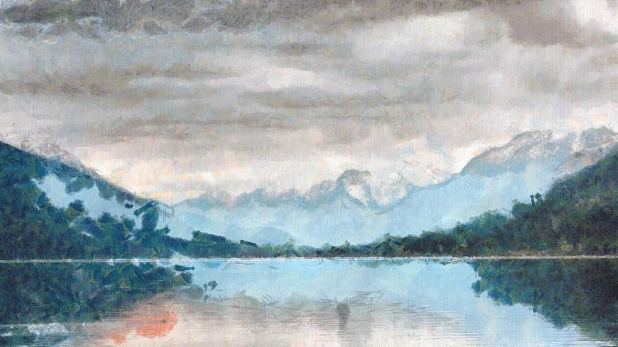 Mountain Lake Art Landscape Painting Paintingwall Art Prints – Fine Art  America For Mountain Lake Wall Art (View 7 of 15)