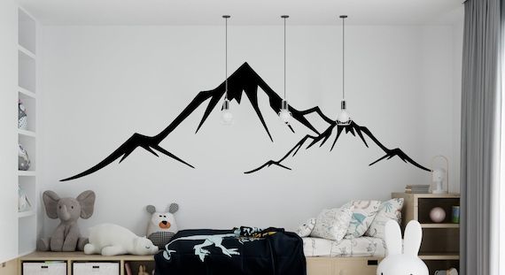 Mountains Wall Decal / Mountain Wall Sticker / Adventure Wall – Etsy Italia Inside Mountains Wall Art (View 5 of 15)