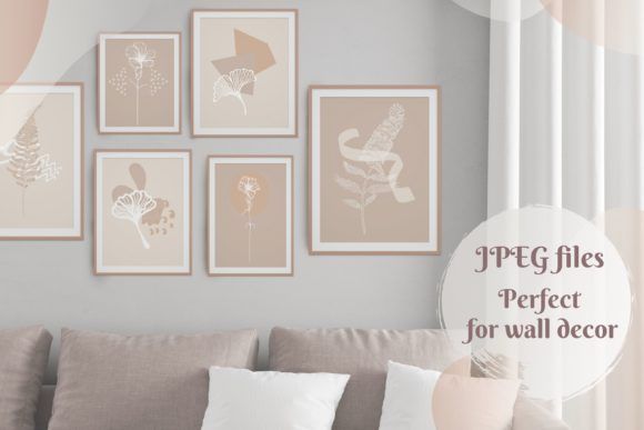 Neutral Beige Abstract Wall Art Set Of 6 Grafica Di Sidelnikova (View 8 of 15)
