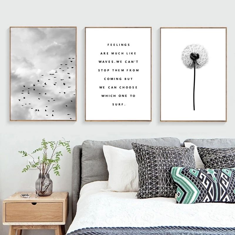 Nordic Landscape Canvas Painting Flying Birds Wall Art Picture , Black And  White Poster Print Dandelion Wall Art Home Decor|Art Pictures|Wall Art  Picturecanvas Painting – Aliexpress Regarding Flying Dandelion Wall Art (View 13 of 15)
