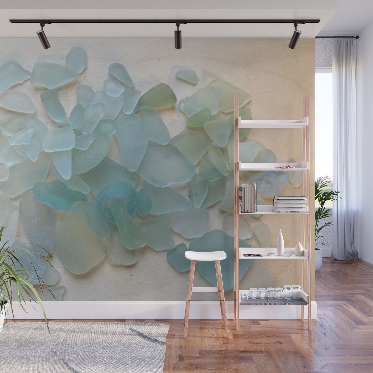 Ocean Hue Sea Glass Wall Muralcoastal Whims | Society6 Intended For Ocean Hue Wall Art (View 2 of 15)