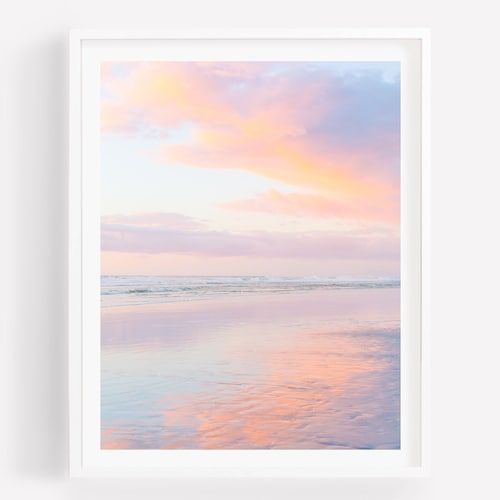 Ocean Print Pastel Sunset Beach Photography Large Wall Art – Etsy India With Regard To Pastel Sunset Wall Art (View 1 of 15)