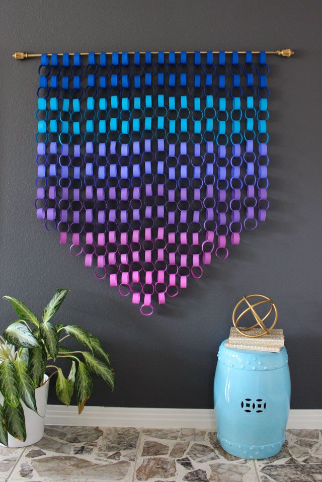 Ombre Paper Chain Wall Hanging – Design Improvised Regarding Paper Art Wall Art (View 7 of 15)