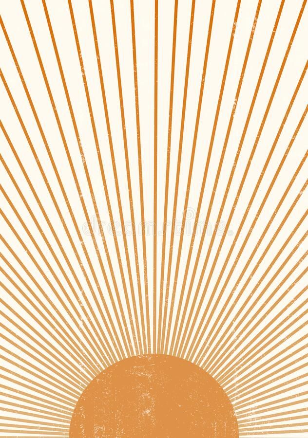 Orange Sun Print Boho Minimalist Printable Wall Art Stock Photo – Image Of  Trendy, Scandinavian: 206500362 Pertaining To Sun Abstraction Wall Art (View 15 of 15)