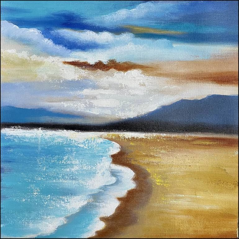 Original Oil Painting On Canvas Sea Landscape Painting,Large Wall Sky Sea  Painting,Sea Level Painting Of Sunrise Landscape Large Wall Art Painting Kal Soom | Saatchi Art Pertaining To Oil Painting Wall Art (View 11 of 15)