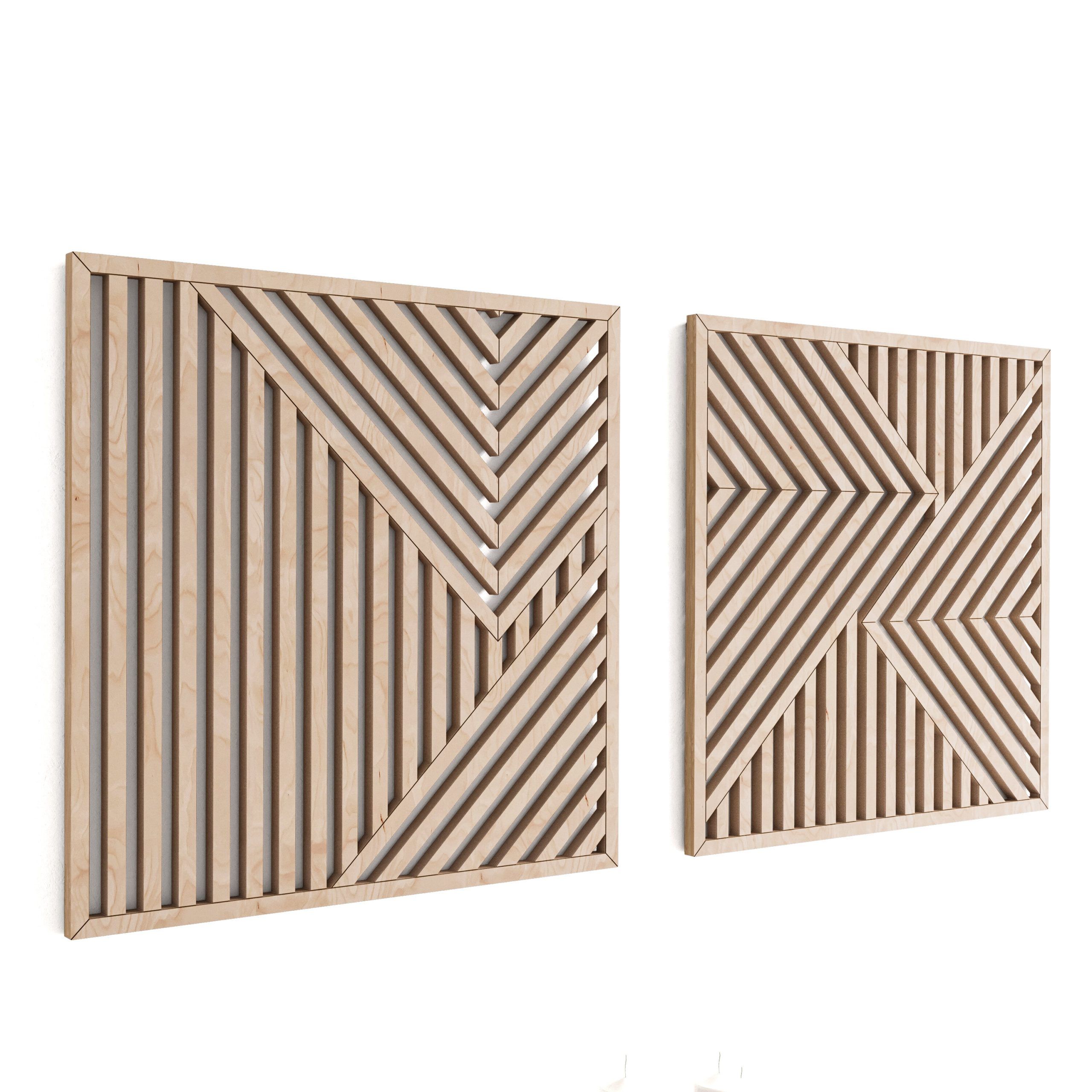 Other Furniture Modern Wood Wall Art Set  Abstract Wooden Wall Art Set Of  2  Modern Wall Art  Large Wood Wall Panels  Rustic Large Wall Art Set Of 2  & Reviews – Wayfair Canada Within Abstract Modern Wood Wall Art (View 10 of 15)