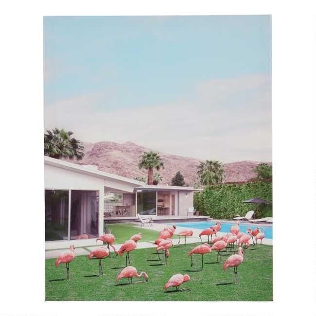 Palm Springs Flamingos Canvas Wall Art Inside Palm Springs Wall Art (View 7 of 15)