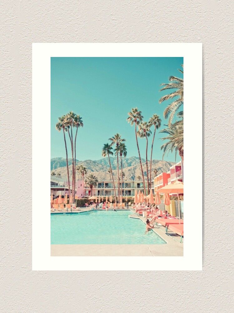 Palm Springs Hotel Saguaro" Art Print For Salehelenehprint | Redbubble For Palm Springs Wall Art (View 9 of 15)