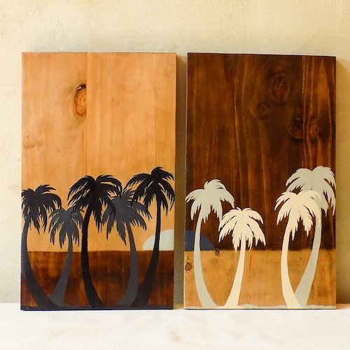 Palm Tree Wall Art Wood Wall Art Set Tropical Modern Wood – Etsy Throughout Summers Wood Wall Art (View 7 of 15)