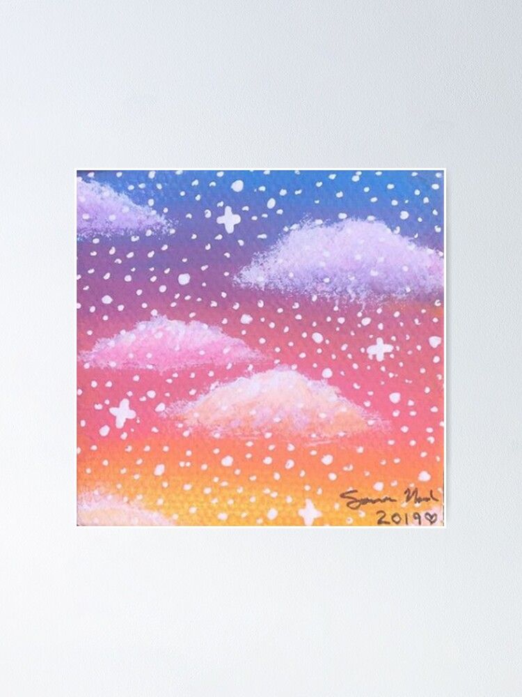 Pastel Sunset Painting" Poster For Saleart By Sophia | Redbubble Throughout Pastel Sunset Wall Art (View 7 of 15)