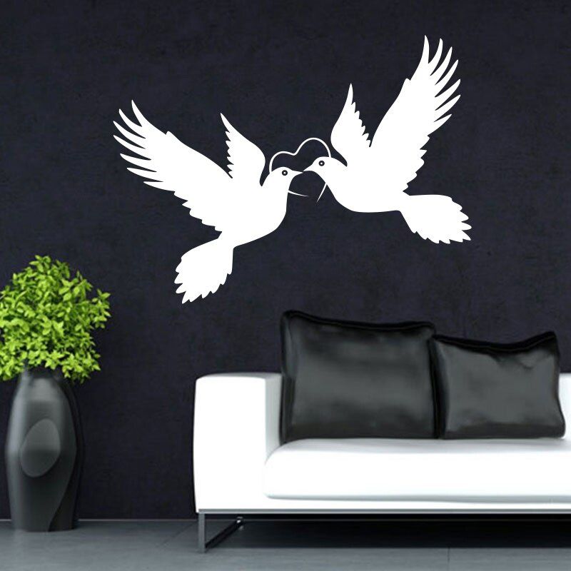 Peinture De Pigeons En Vinyle, Nouveau Design, Sculpture Murale,  Autocollants Amovibles, Affiche Simple, Mode Familiale, Dw0753 | Aliexpress Regarding Pigeon Wall Art (View 3 of 15)