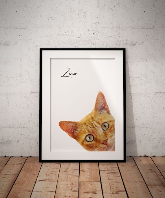 Personalizzato Ginger Cat Print Wall Art Poster Art Print Cat – Etsy Italia Within Poster Print Wall Art (View 13 of 15)