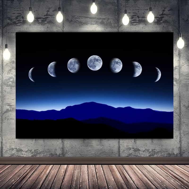 Phases Of The Moon Canvas Print, Lunar Eclipse Art, Moon Landscape Poster, Moon  Wall Art, Modern Wall Decoration For The Moon Wall Art (View 15 of 15)