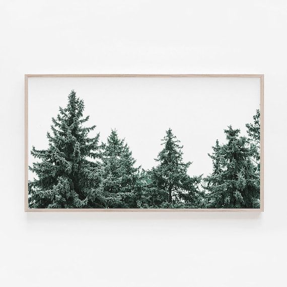 Pine Trees Tv Art Pine Trees Art Print Art For Tv Frame Art – Etsy France In Pine Forest Wall Art (View 4 of 15)