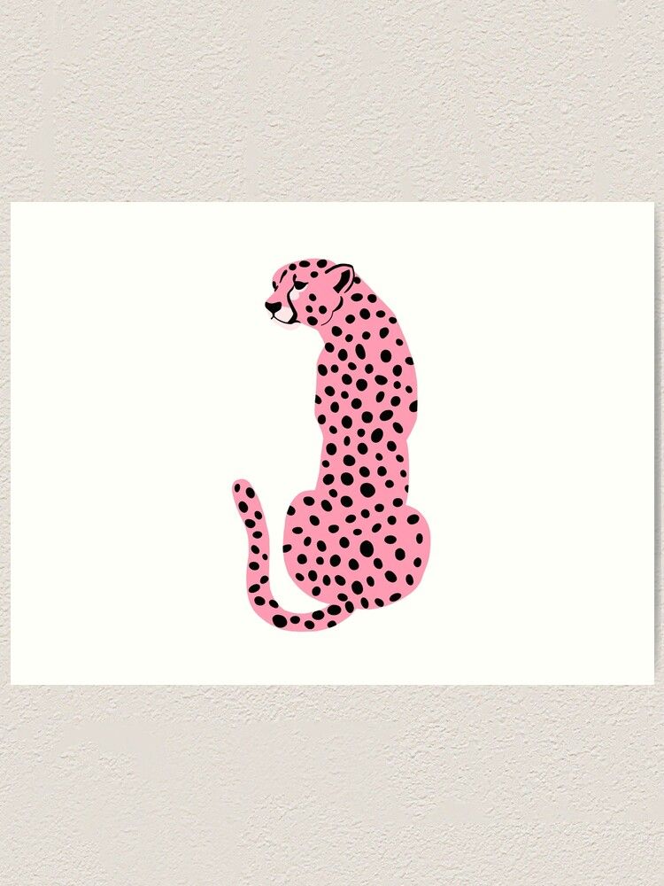 Pink Cheetah/Leopard" Art Print For Salelizziesumner | Redbubble In Cheetah Wall Art (View 11 of 15)