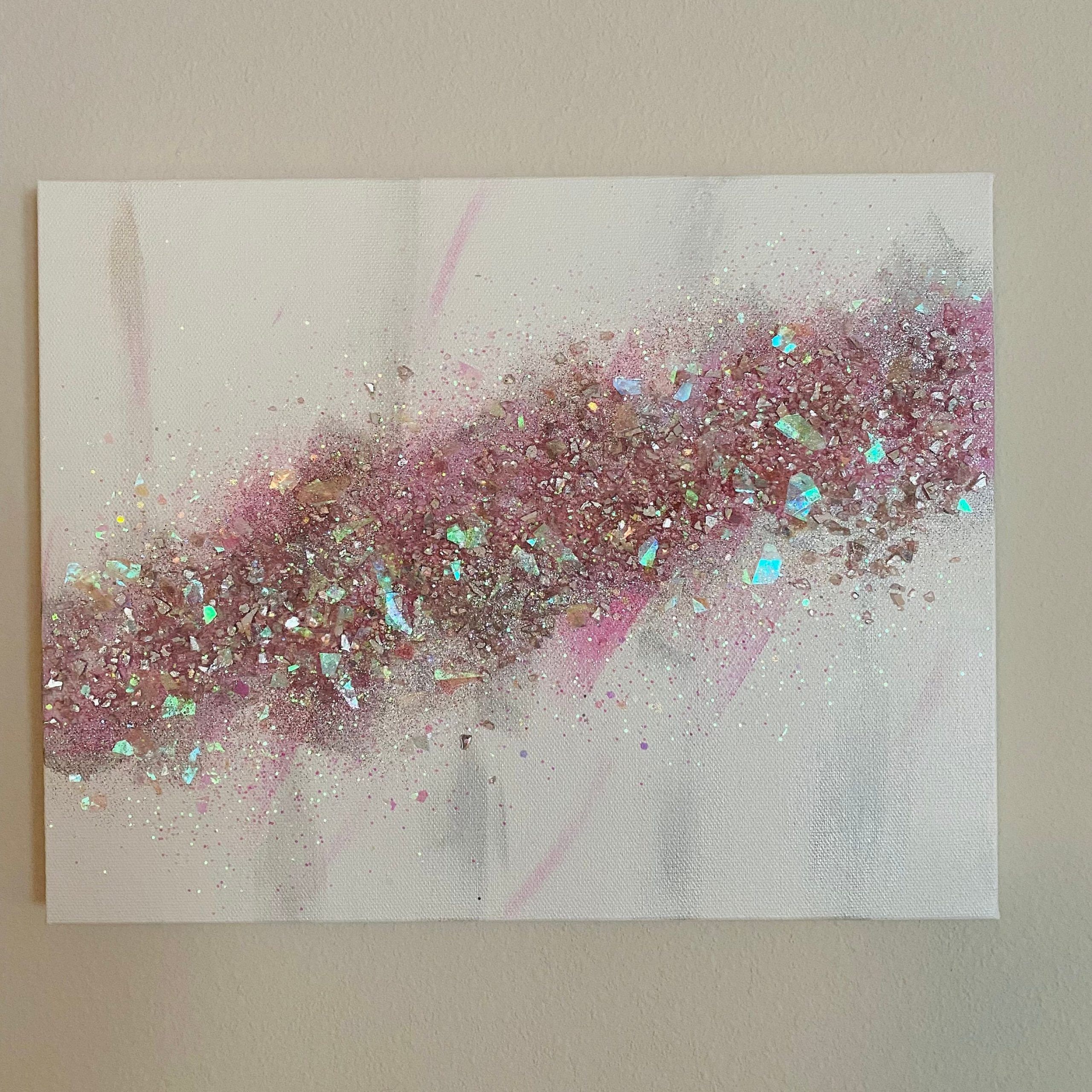 Pink Glitter Decor Z Gallerie Inspired White And Pink – Etsy With Glitter Pink Wall Art (View 3 of 15)