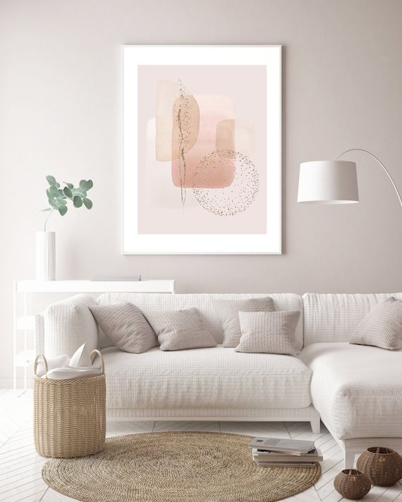 Pink Gold Glitter & Cream Wall Art / Abstract Wall Art / – Etsy Italia Pertaining To Cream Wall Art (View 2 of 15)