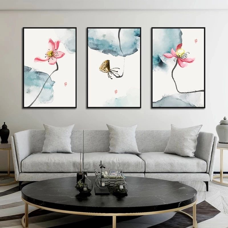 Pink Lotus Poster Chinese Style Elegant Canvas Flower Wall Art Hd Print  Painting Home Decoration For Gallery Living Room – Painting & Calligraphy –  Aliexpress With Elegant Wall Art (View 6 of 15)
