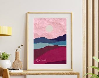 Pink Sky Art – Etsy Uk Pertaining To Pink Sky Wall Art (View 6 of 15)