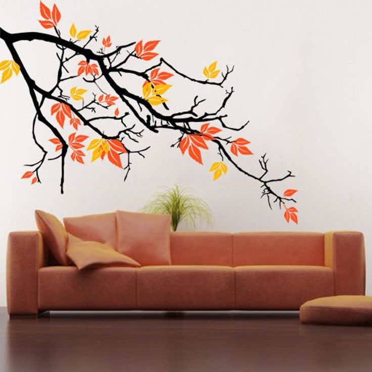 Pretty Autumnal Branch Beautiful Fall View Maple Leaves | Etsy In 2022 |  Wall Decal Branches, Wall Painting Decor, Wall Paint Designs Throughout Colorful Branching Wall Art (View 2 of 15)