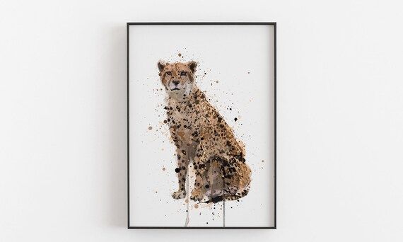 Regalo Di Natale Cheetah Wall Art Print 0930 – Etsy Italia With Regard To Cheetah Wall Art (View 3 of 15)