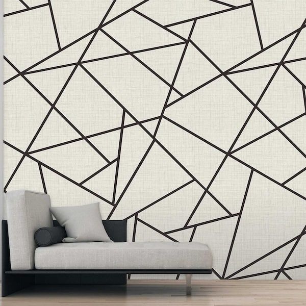 Remix Walls Modern Lines Black On Dove Grey Wall Mural Sample Astm3914Sam –  The Home Depot In Lines Wall Art (View 13 of 15)