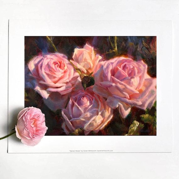 Rosa Dusty Rose Wall Art Stampa Di Rose Inglesi Pittura – Etsy Italia With Regard To Roses Wall Art (View 6 of 15)