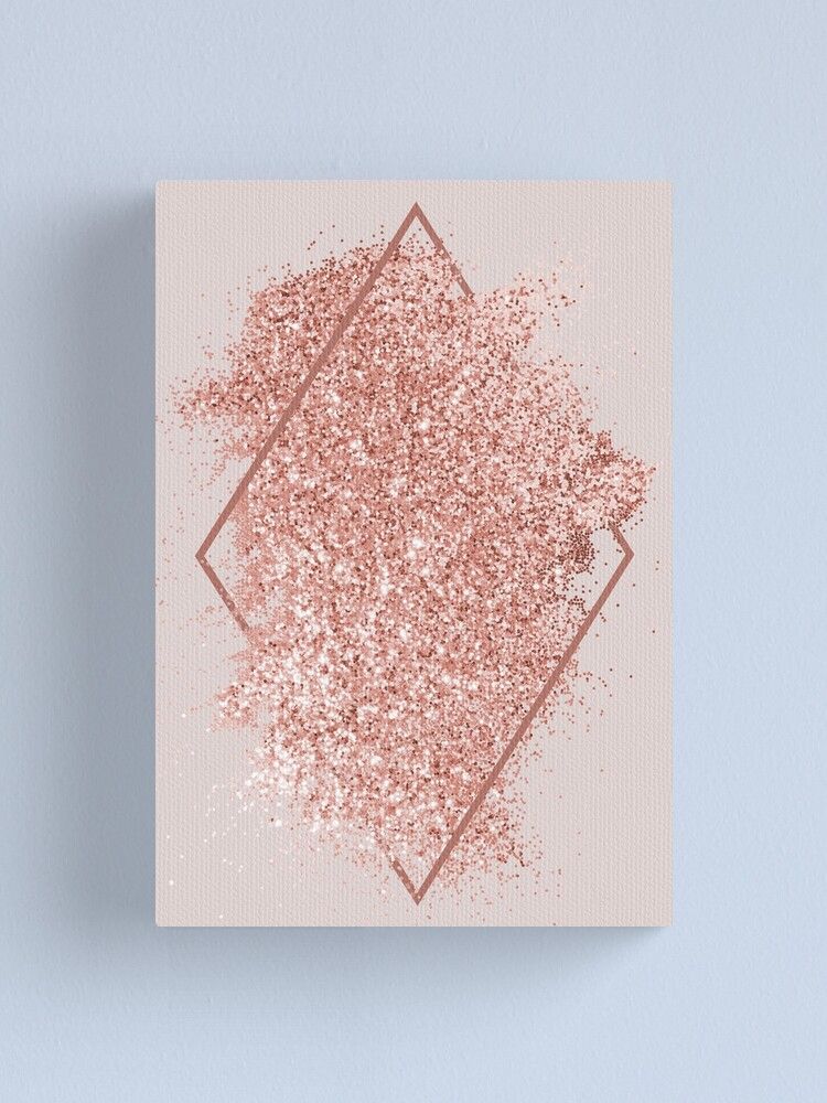 Rose Gold Pink Geometric Glitter " Canvas Print For Salenewburyboutique  | Redbubble Intended For Glitter Pink Wall Art (View 11 of 15)